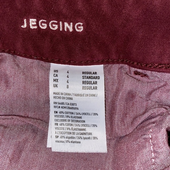 Maroon American Eagle Jeggings - Picture 5 of 6